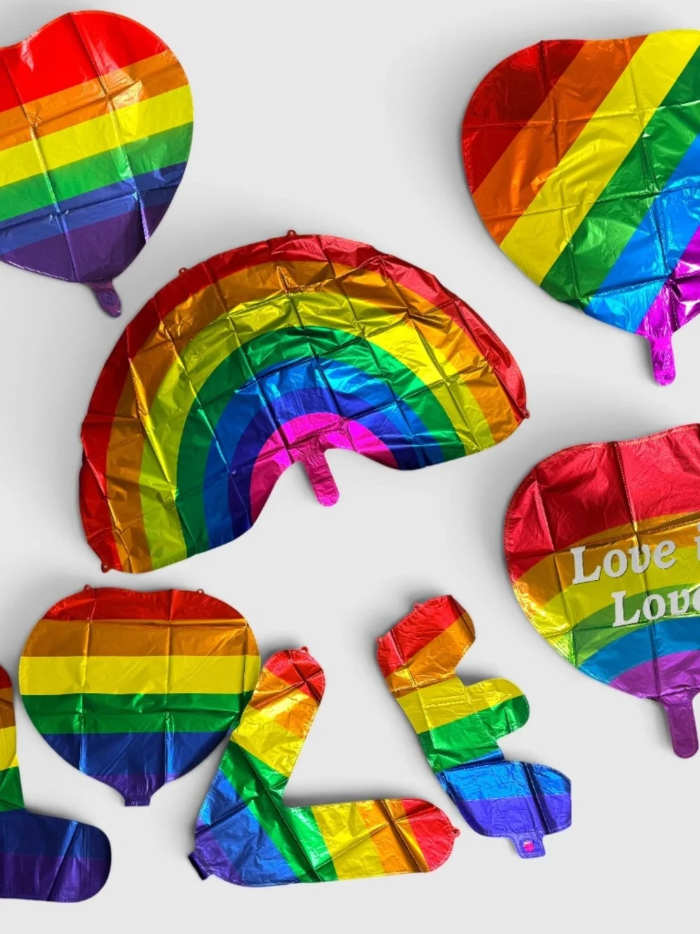 NIP 8pc Rainbow Pride Love Is Love Balloon Party Decor Set